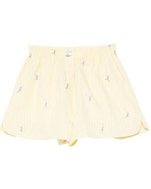 Lacoste Embroidered Pinstripe Shorts - Natural