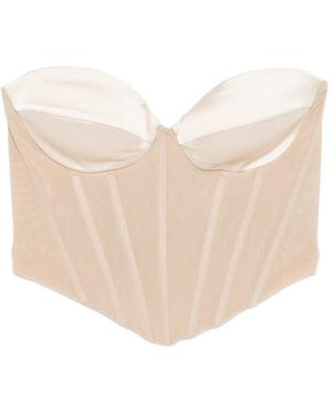 ACTUALEE Boned Corset Top - Natural