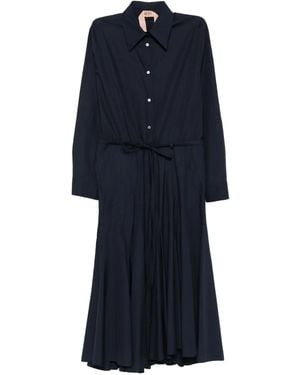 N°21 Button-Down Flared Midi Dress - Blue