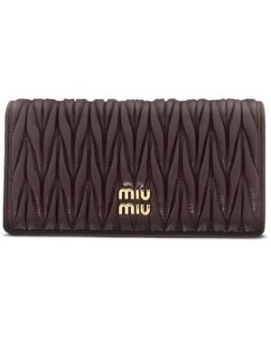 Miu Miu Cartera de matelassé - Marrón