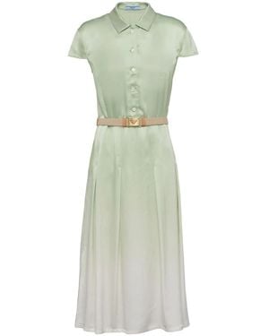 Prada Gradient-Effect Midi Dress - Green