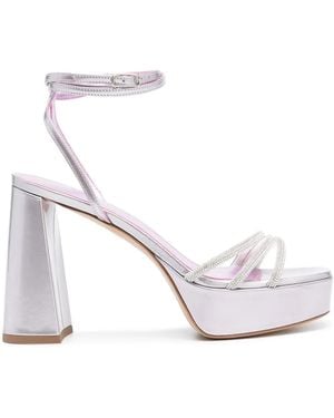 Bettina Vermillon Sandales Babsy 110 Mm - Blanc