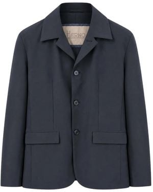 Herno Single-Breasted Notched-Lapels Blazer - Blue