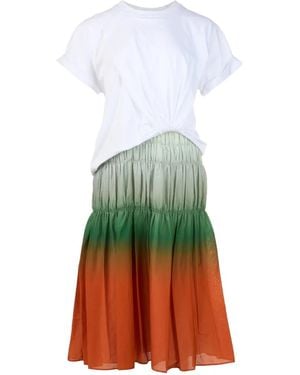 3.1 Phillip Lim Ombré Voile Twist-Detail Ombré Midi Dress - White