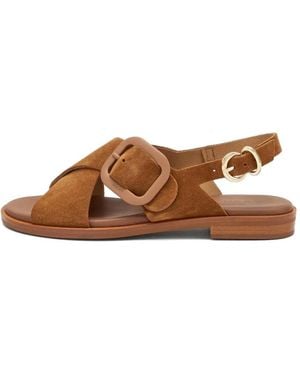Frau Sandales À Détails De Boucles - Brown
