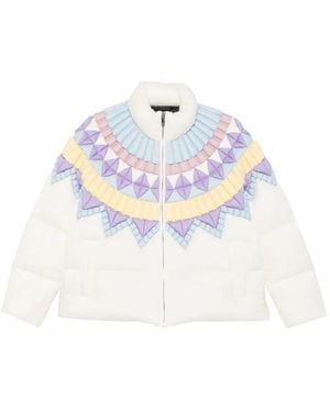 RAXXY Plumífero Con Acolchado Geométrico - Blanco