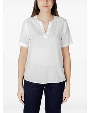 Street One V-Neck Short-Sleeve Blouse - White