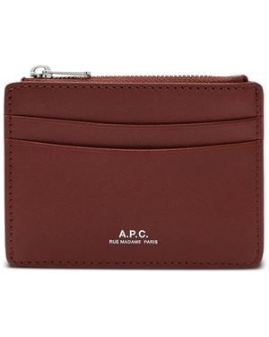 A.P.C. Zip-Top Cardholder - Purple