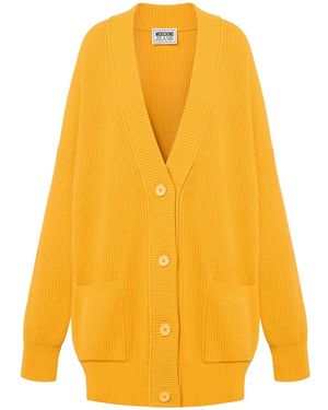 Moschino Oversized V-Neck Cardigan - Yellow