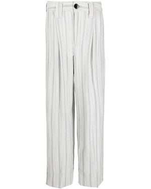 Ganni Striped Suiting Pants - White