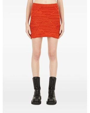 Wynn Hamlyn Jupe En Maille À Motif Géométrique - Rouge