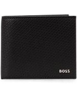 BOSS Portefeuille Pliant À Plaque Logo - Noir