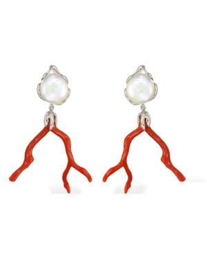 Elle Macpherson Pearl Branch Earrings - White