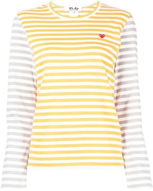 COMME DES GARÇONS PLAY Bi-Colour Long-Sleeve T-Shirt - Yellow