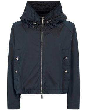Moorer Zip-Fastening Hooded Jacket - Blue