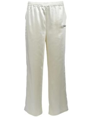BREATH Pantalon Script Logo À Fini Satiné - White