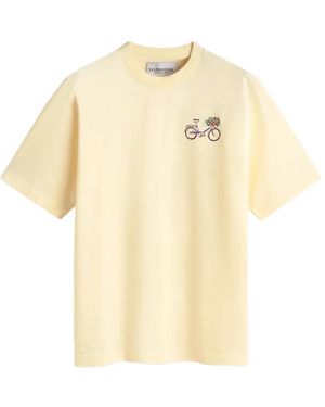 LES HÉRITIERS Bike-Print T-Shirt - Natural
