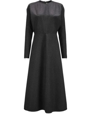 Victoria Beckham Dolman Wool Midi Dress - Black