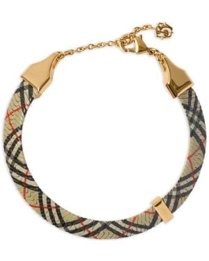 Burberry Geruite Armband Met Kreeftsluiting - Wit