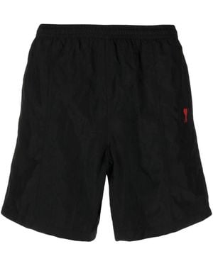 Ami Paris Bañador con logo bordado - Negro