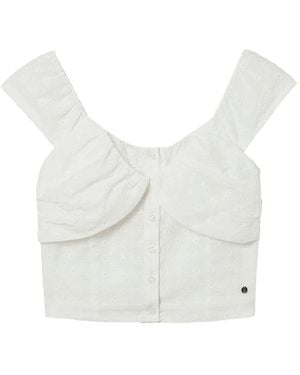 B+ AB Broderie-Anglaise Blouse - White