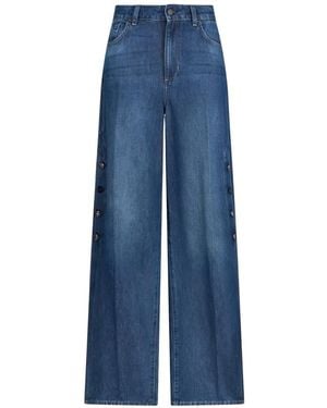 Liu Jo Buttoned-Detail Belt-Loop Jeans - Blue