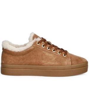 GANT Shearling-Lined Suede Trainers - Brown