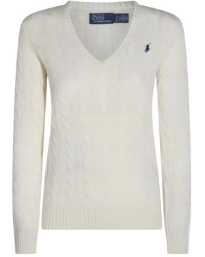 Ralph Lauren Wool-Cashmere Crewneck Sweater - White