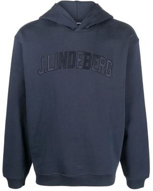 J.Lindeberg Hoodie Kyzer À Logo Brodé - Bleu