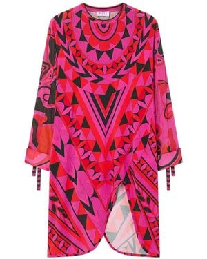 PUCCI Langarmkleid Mit Manuba-Print - Rot