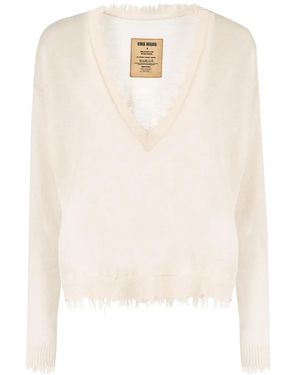 Uma Wang Cashmere V-Neck Jumper - White
