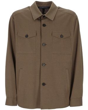 Harris Wharf London Buttoned Patch-Pocket Jacket - Brown