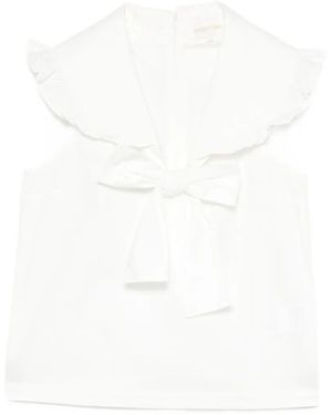 ShuShu/Tong Ruffled Bow-Detail Top - White