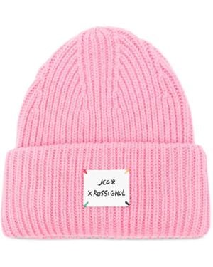 Rossignol X Jcc Stellar Logo-Patch Beanie - Pink
