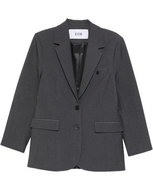 ELEH Notched-Lapel Single-Breasted Blazer - Grey