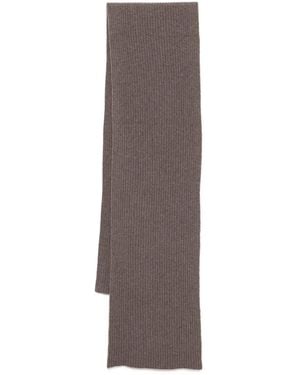N.Peal Cashmere Ribbed Scarf - Brown