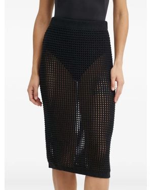 Benetton Knitted Midi Skirt - Black