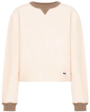 Moschino Trui Met Logo-Patch En Geribbelde Afwerking - Naturel