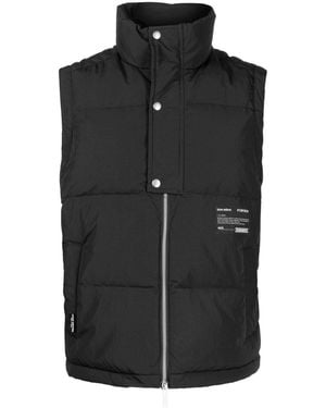 Izzue Logo-Patch Quilted Down Gilet - Black