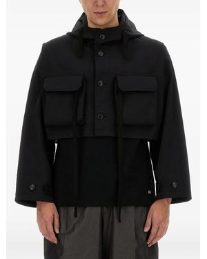 A.I.E. Chaqueta corta con capucha - Negro