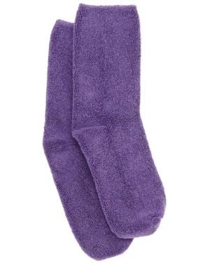 Baserange Overrankle Textured Sobo Socks - Purple