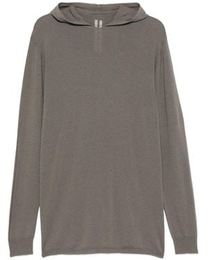 Rick Owens Sudadera Oversized De Punto Fino Con Capucha - Gris