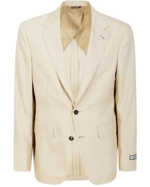 Canali ロゴ シングルスーツ - ナチュラル