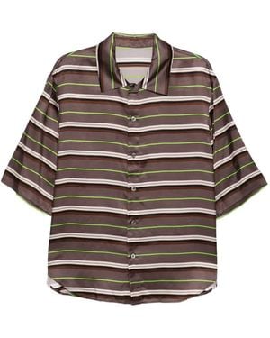 CROQUIS Striped-Print Shirt - Gray
