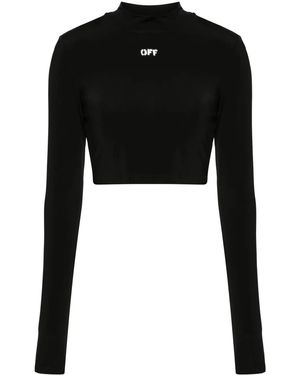 Off-White c/o Virgil Abloh クロップド Tシャツ - ブラック