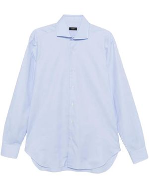 Barba Napoli Spread-Collar Shirt - Blue