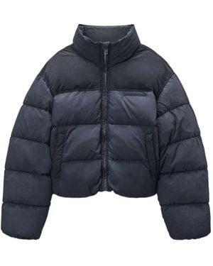 Alexander Wang クロップド パデッドジャケット - ブルー