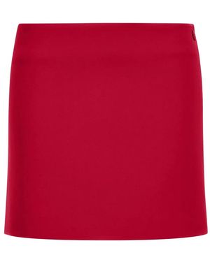 Roberto Cavalli Logo-Plaque Miniskirt - Red