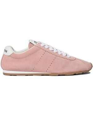 Miu Miu Zapatillas de ante con perforaciones - Rosa