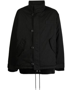 FIVE CM Funnel-Neck Layered Down Jacket - Black